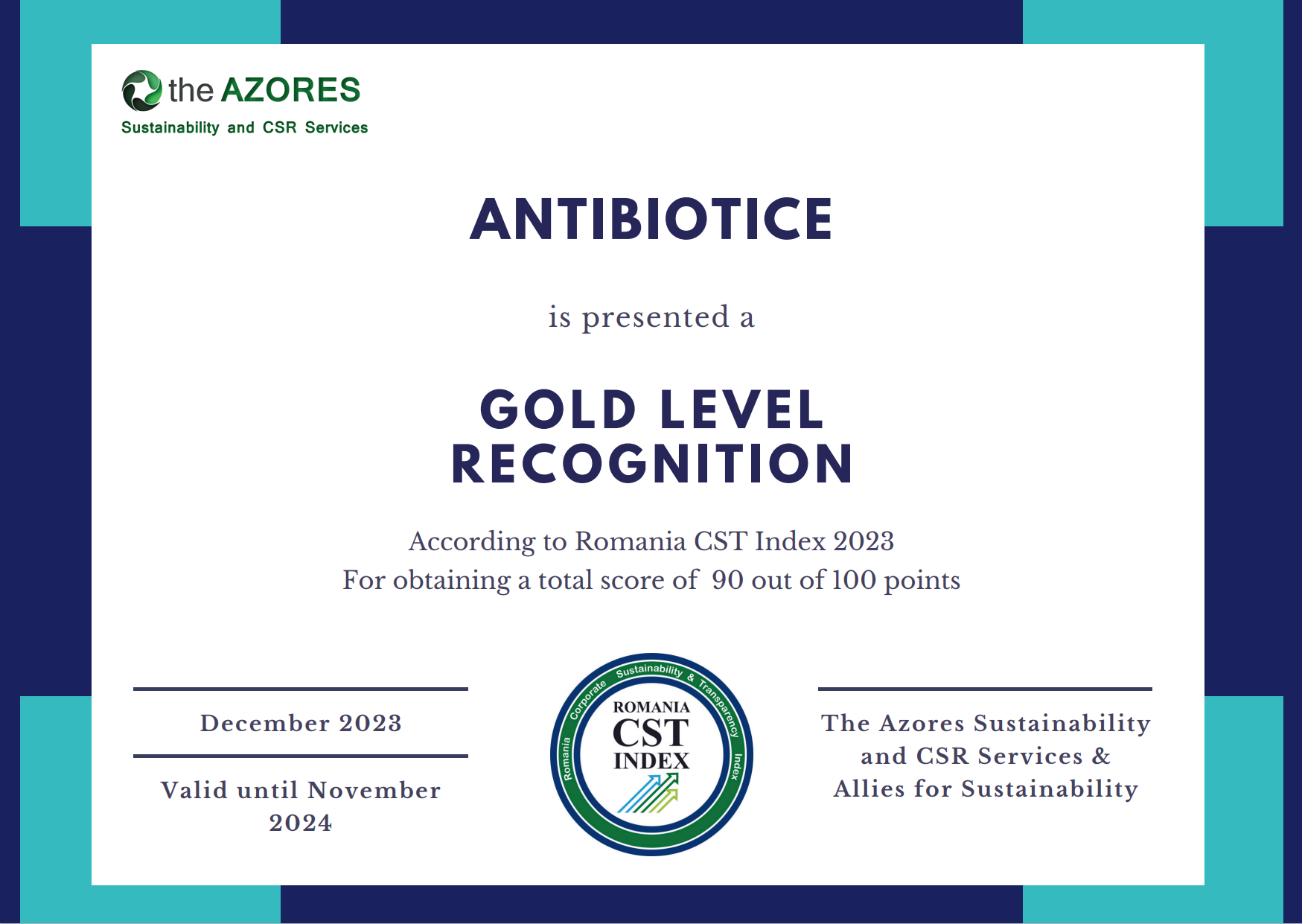Romania CST Index Ranking 2023 Antibiotice Iași